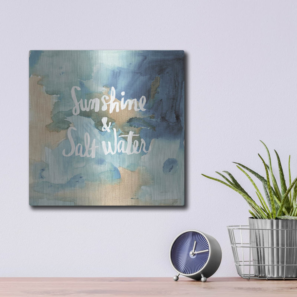 'Coastal Breeze Quotes 1' by Anne Tavoletti – Metal Wall Art, 12x12 room view