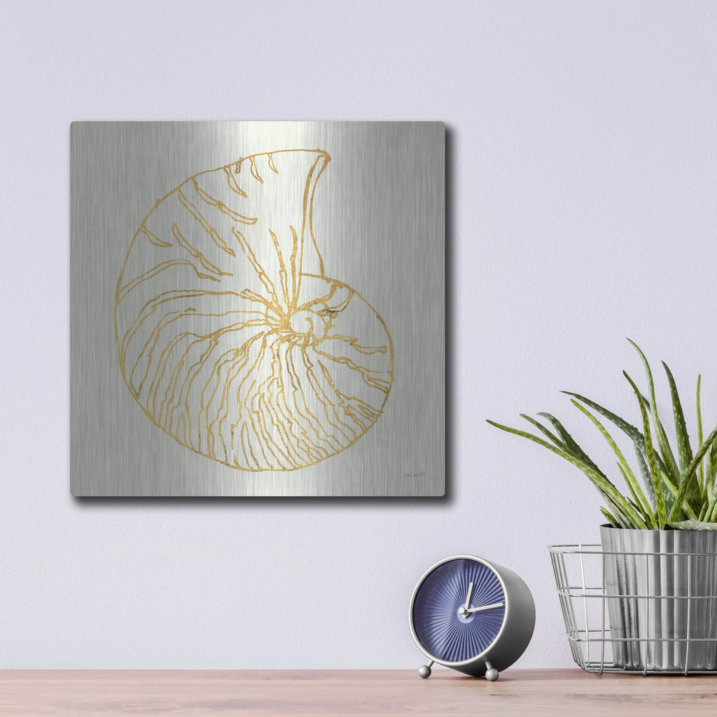 'Coastal Breeze Shell Sketches 7' by Anne Tavoletti – Metal Wall Art, 12x12 room view