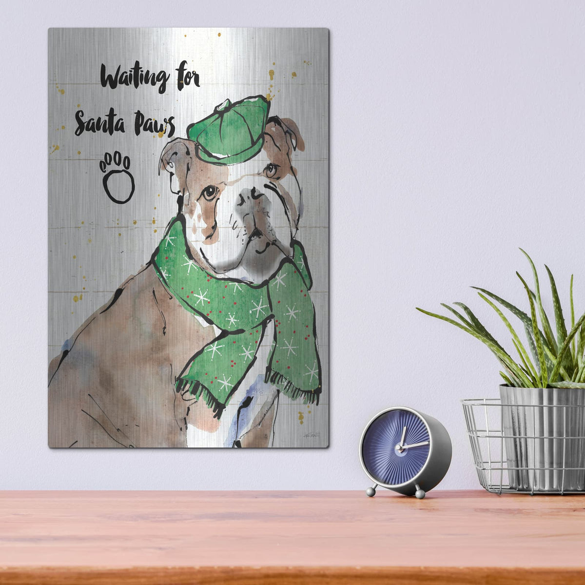 'Strike A Paws 1 Santa Paws' by Anne Tavoletti – Metal Wall Art, 12x16 room view