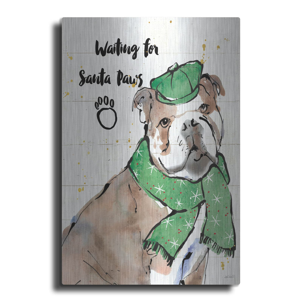 'Strike A Paws 1 Santa Paws' by Anne Tavoletti – Metal Wall Art