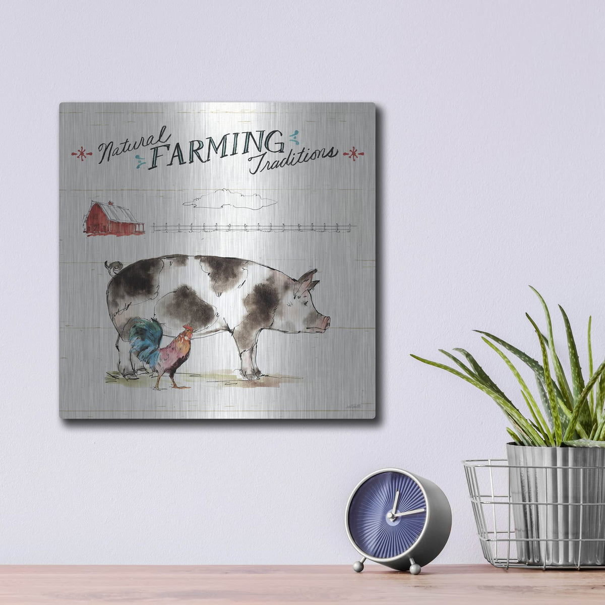 'Down On The Farm 3' by Anne Tavoletti – Metal Wall Art, 12x12 room view