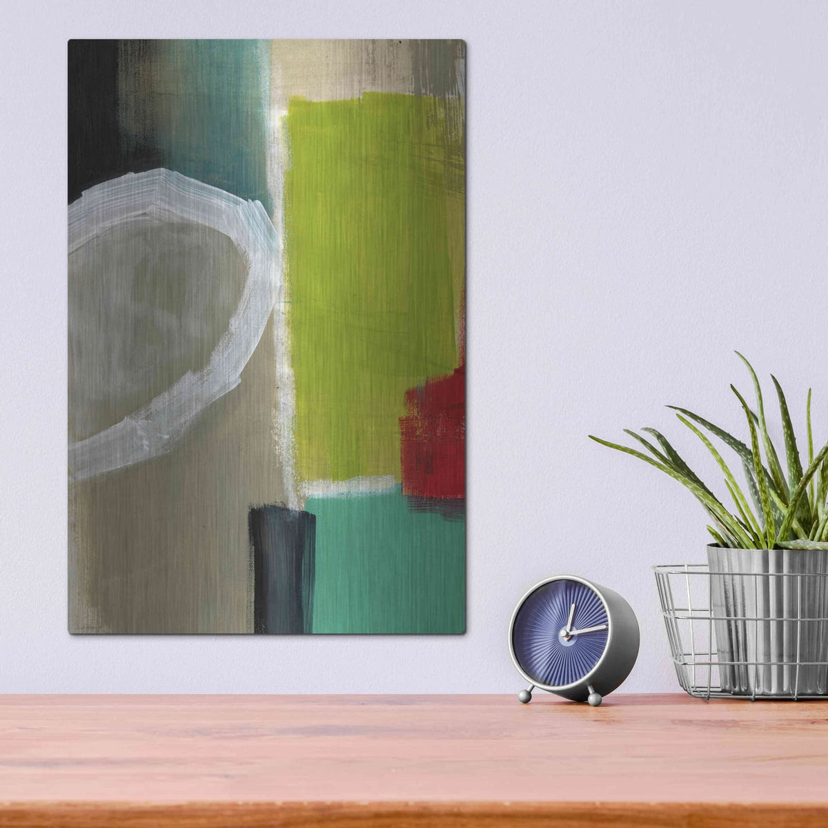 'Intersection 39' by Linda Woods – Metal Wall Art, 12x16 room view