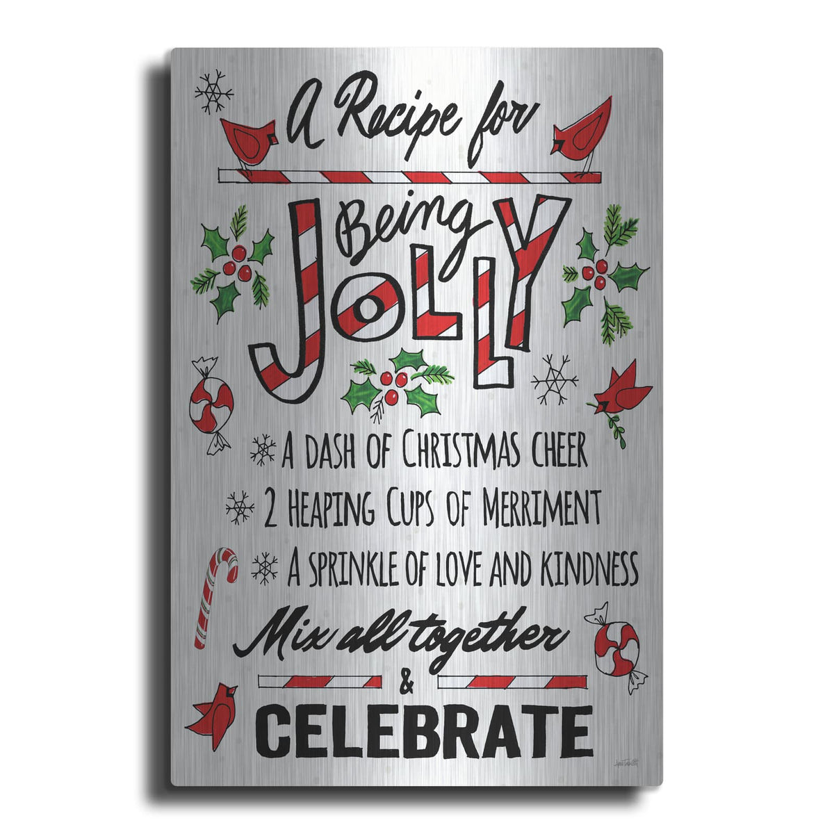 'Holiday Joy 6 Light' by Anne Tavoletti – Metal Wall Art