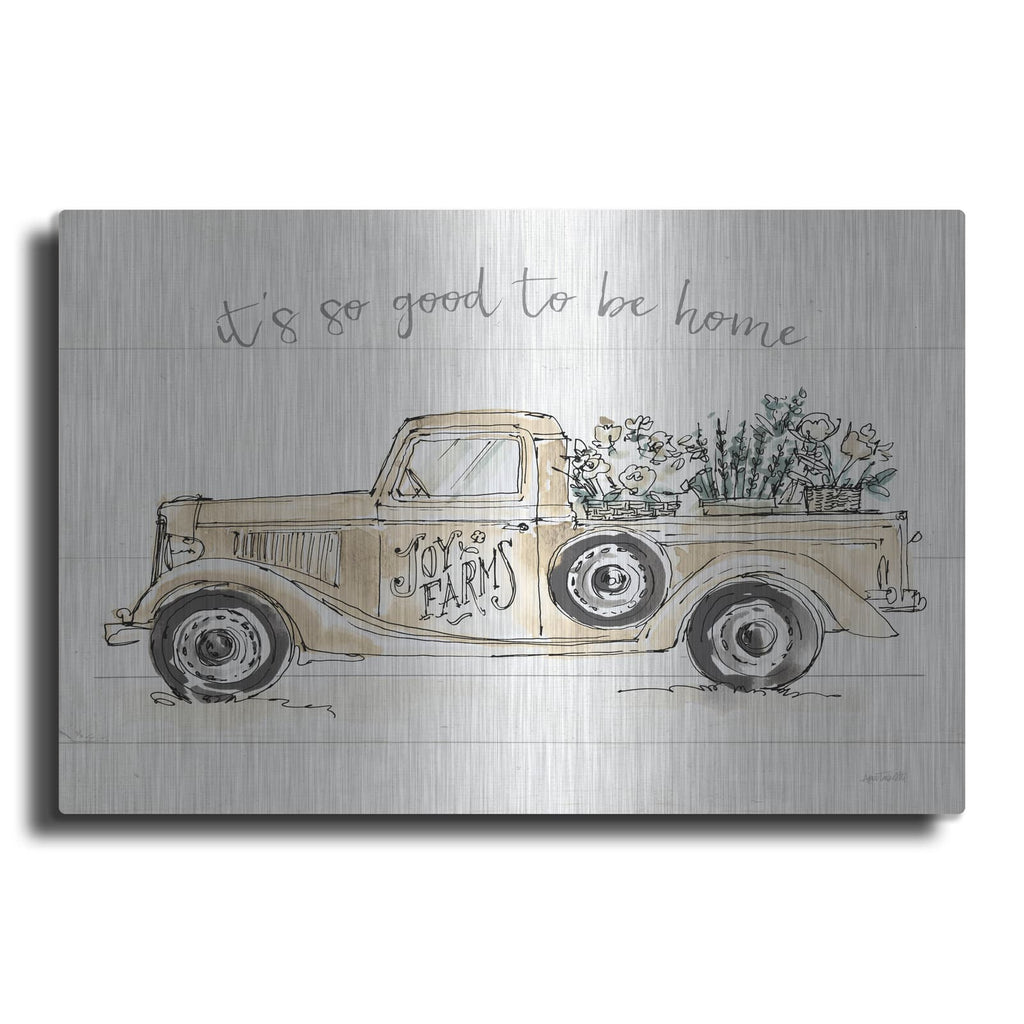 'Modern Farmhouse 8 Cream Truck' by Anne Tavoletti – Metal Wall Art