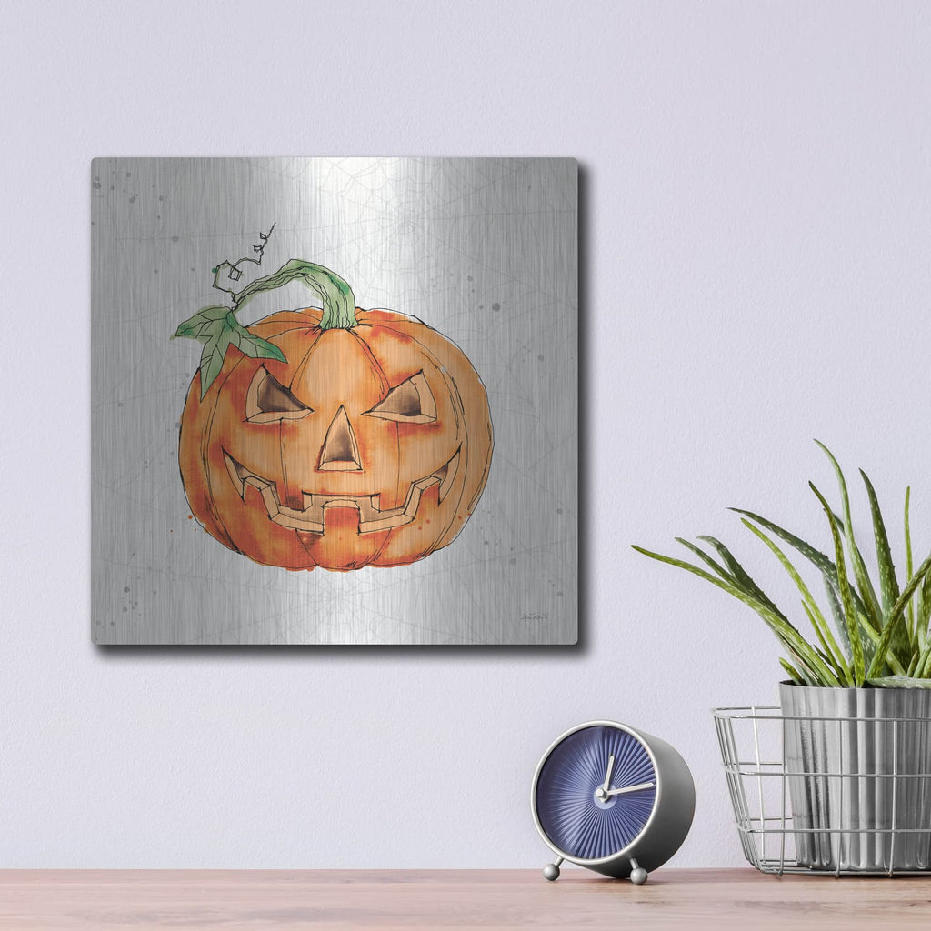 'Phantom Pumpkin' by Anne Tavoletti – Metal Wall Art, 12x12 room view