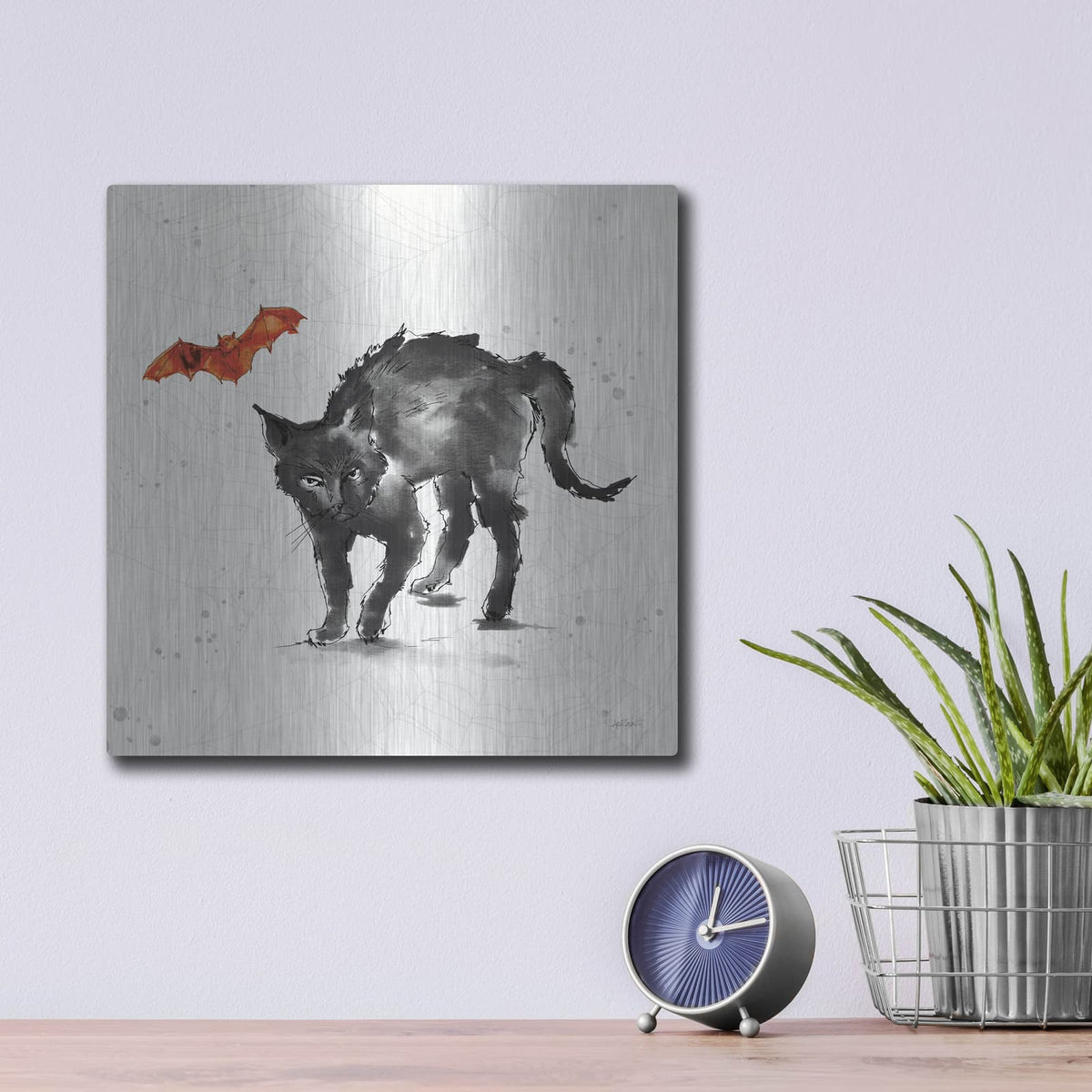 'Phantom Cat' by Anne Tavoletti – Metal Wall Art, 12x12 room view
