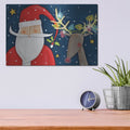 'Bright Christmas Santa Blue' by Anne Tavoletti – Metal Wall Art, 16x12 room view