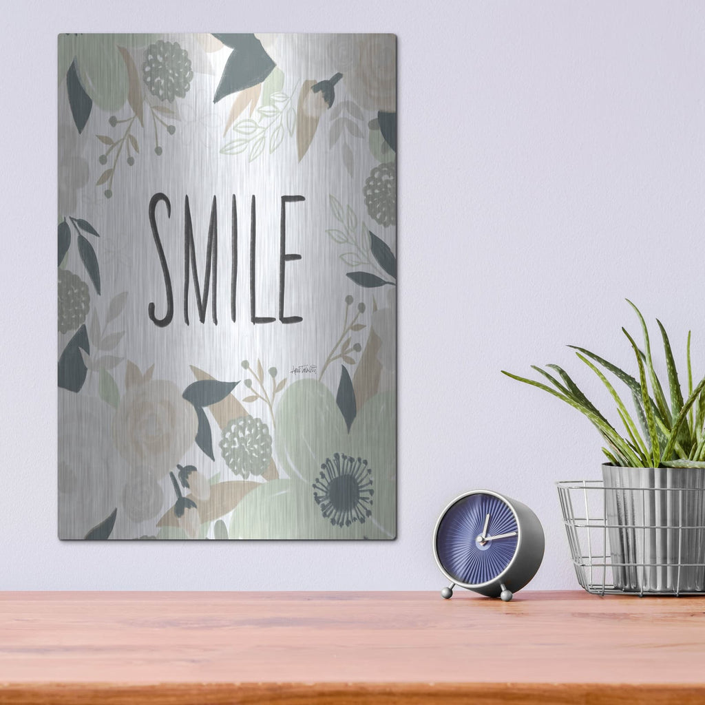 'Happy Thoughts 3 Neutral' by Anne Tavoletti – Metal Wall Art, 12x16 room view