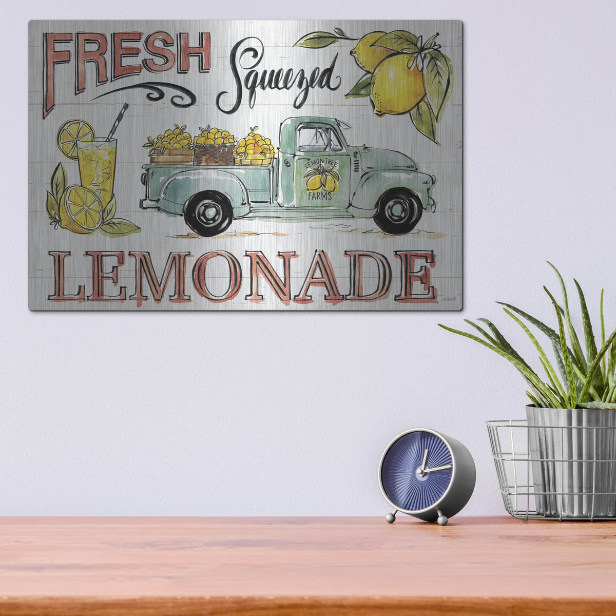 'Lemonade Stand 1' by Anne Tavoletti – Metal Wall Art, 16x12 room view