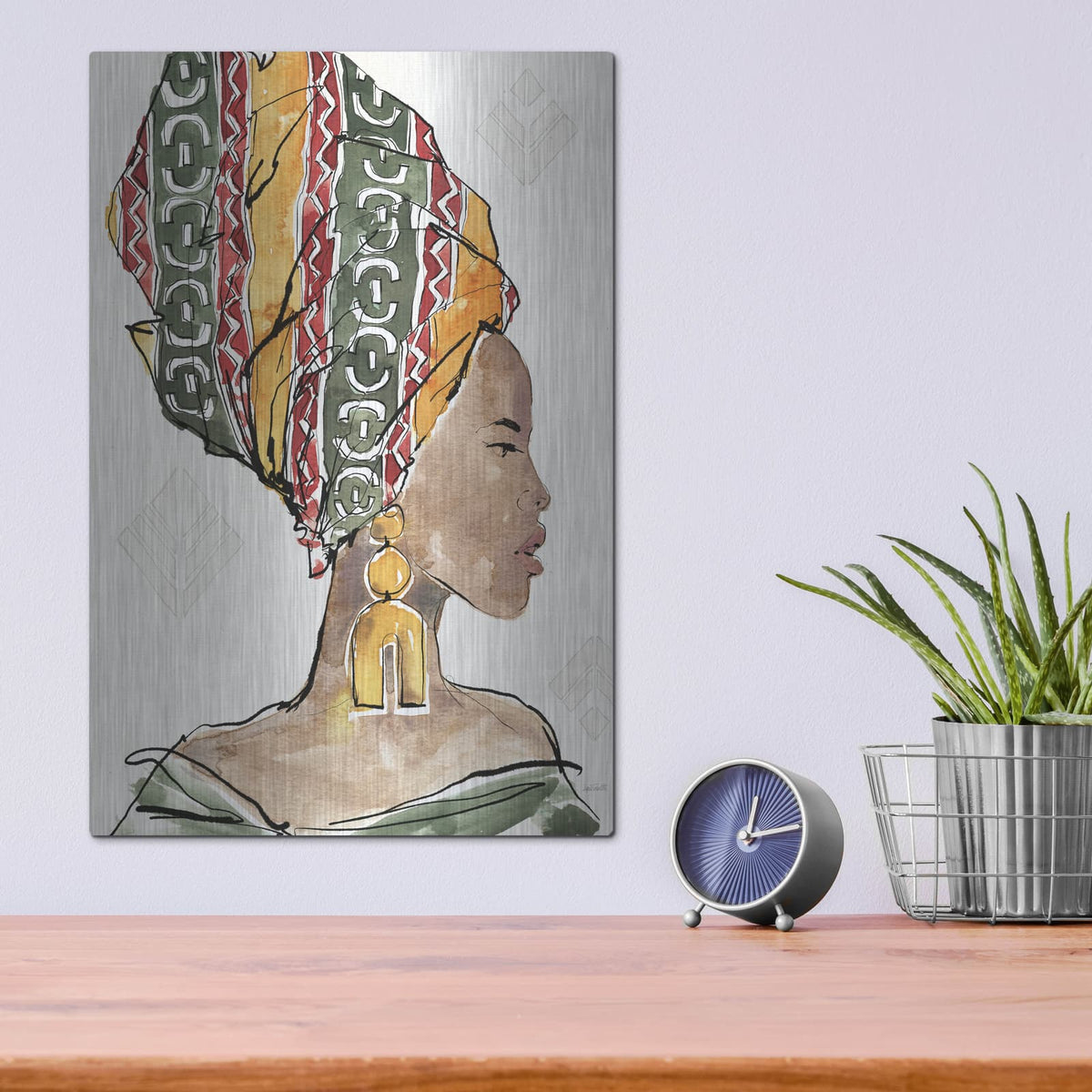 'African Flair 5' by Anne Tavoletti – Metal Wall Art, 12x16 room view