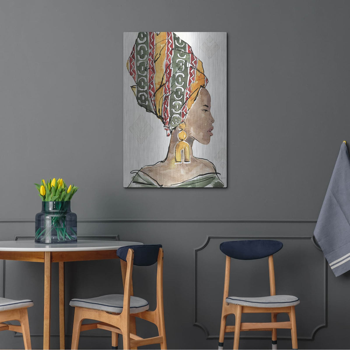 'African Flair 5' by Anne Tavoletti – Metal Wall Art, 24x36 room view
