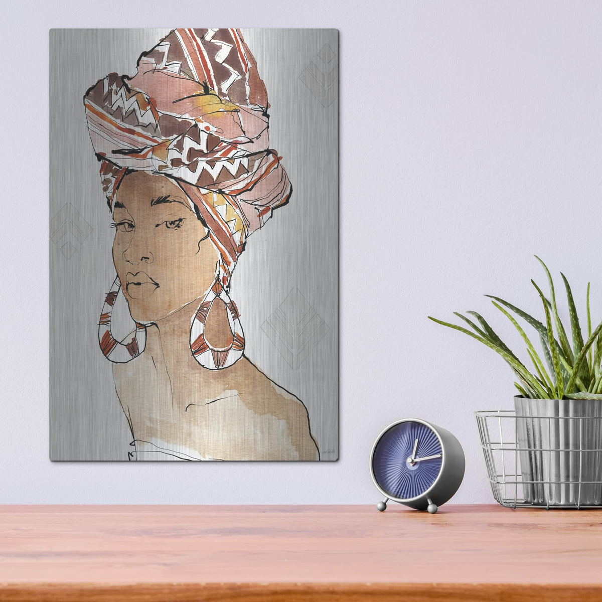 'African Flair 6' by Anne Tavoletti – Metal Wall Art, 12x16 room view