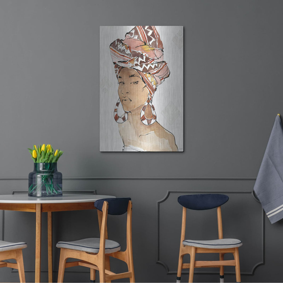'African Flair 6' by Anne Tavoletti – Metal Wall Art, 24x36 room view