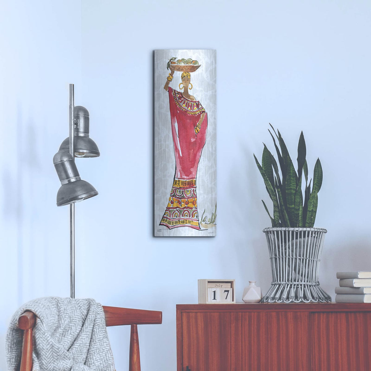 'African Flair 8' by Anne Tavoletti – Metal Wall Art, 12x36 room view
