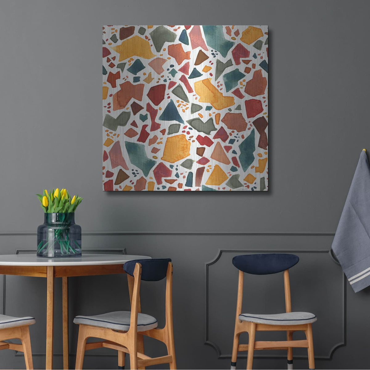 'African Flair Pattern 6' by Anne Tavoletti – Metal Wall Art, 36x36 room view