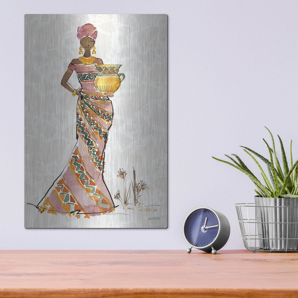 'African Flair 10 C' by Anne Tavoletti – Metal Wall Art, 12x16 room view