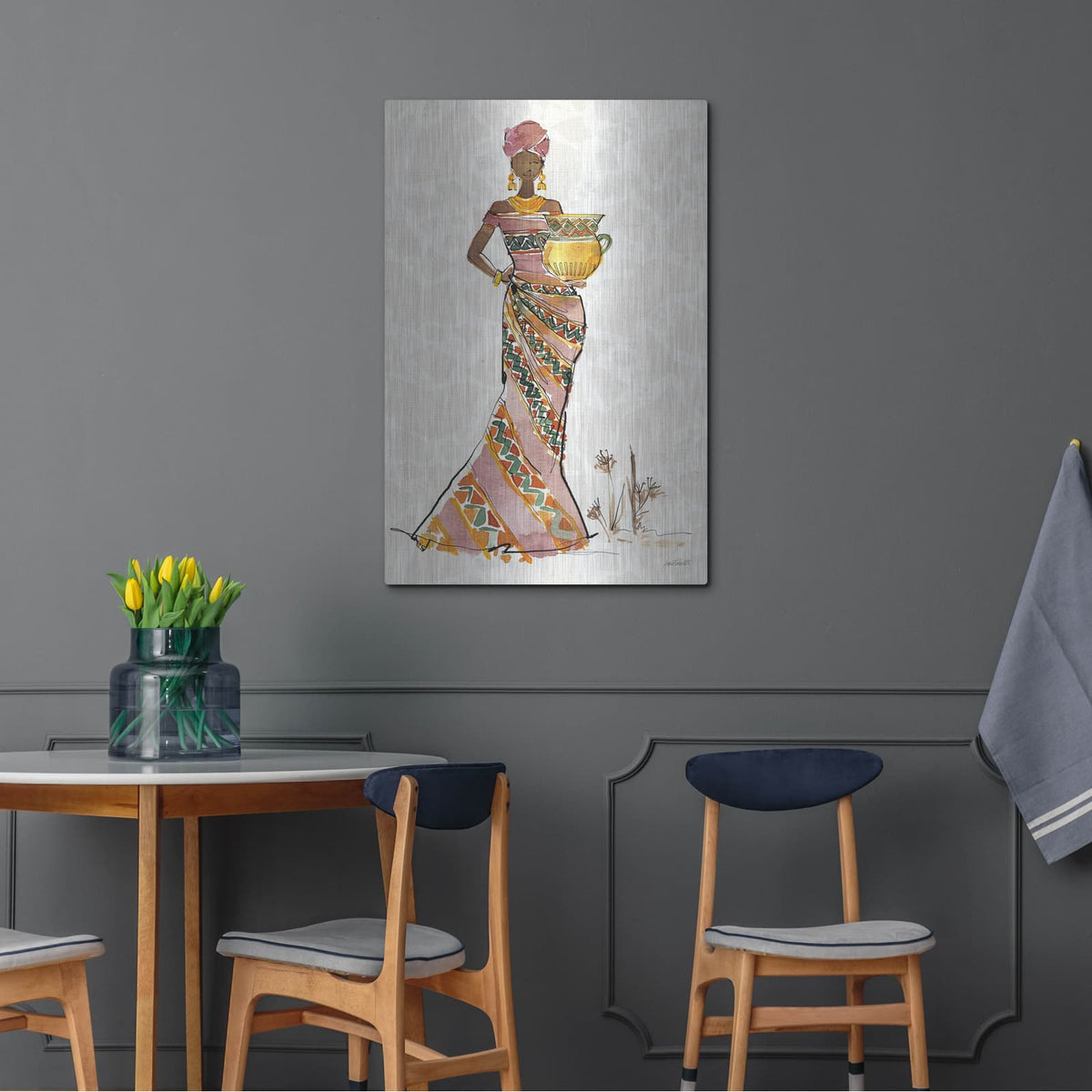 'African Flair 10 C' by Anne Tavoletti – Metal Wall Art, 24x36 room view