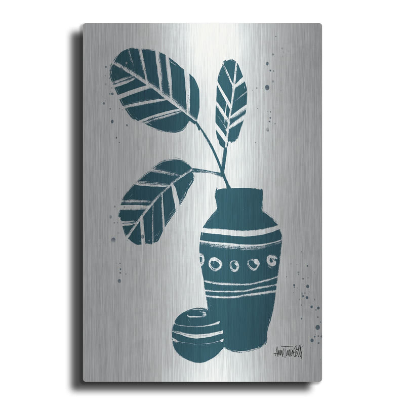 'Monochrome Blue Botanical Sketches 8' by Anne Tavoletti – Metal Wall Art