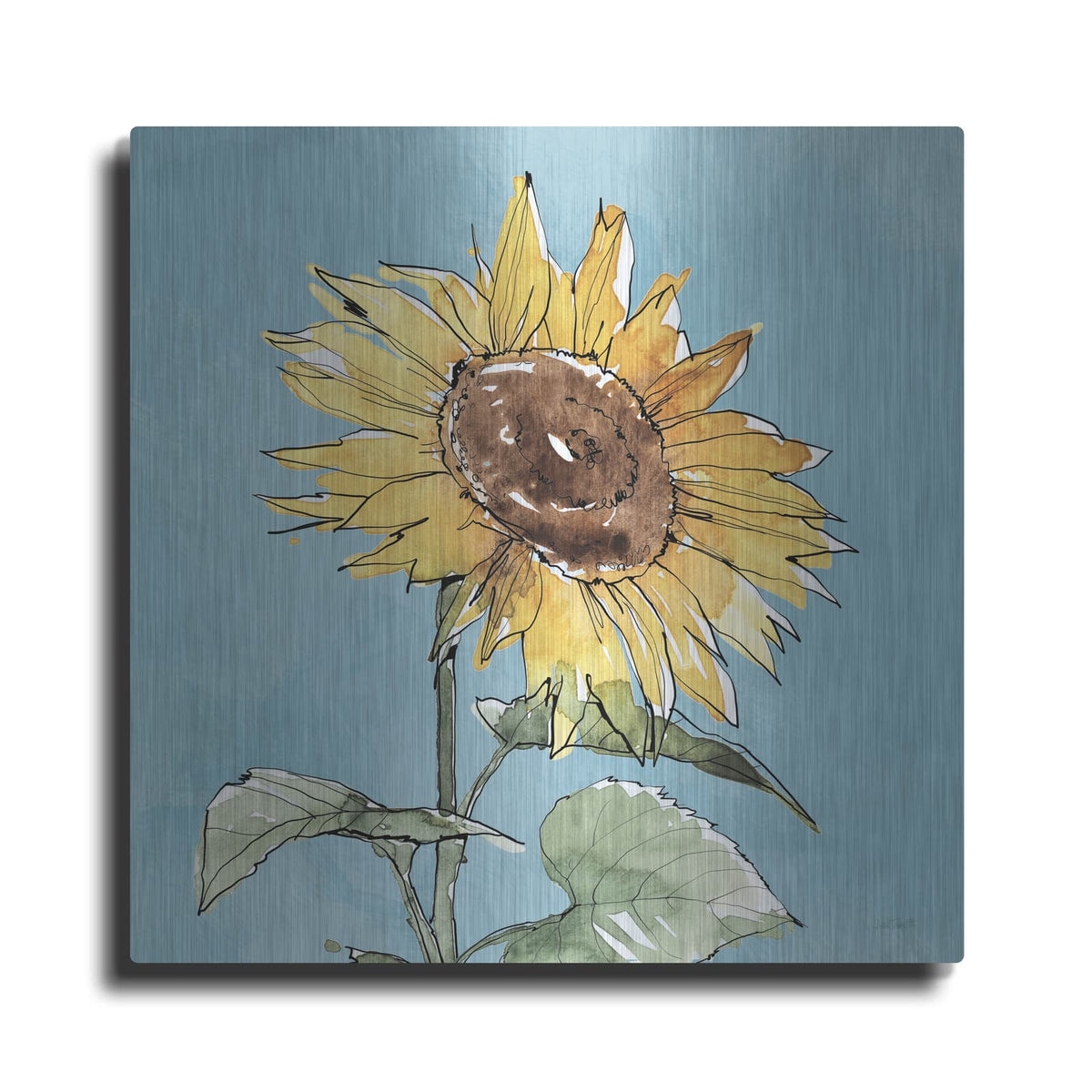 'Farmhouse Flea Market 9 Blue' by Anne Tavoletti – Metal Wall Art