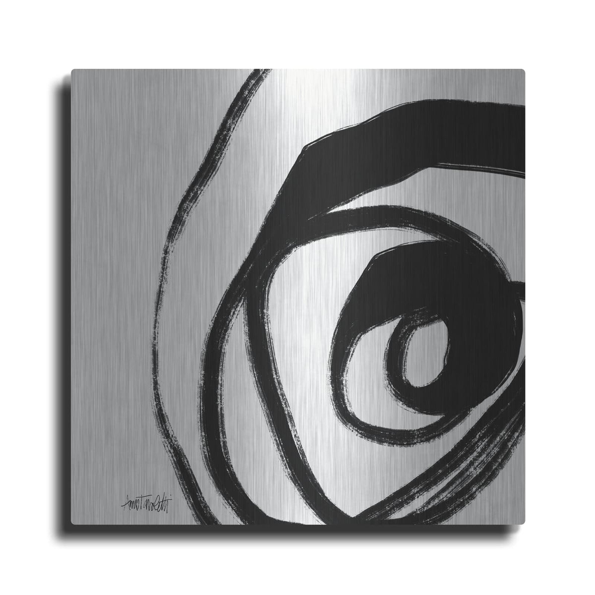 'Black And White Abstract 3' by Anne Tavoletti – Metal Wall Art