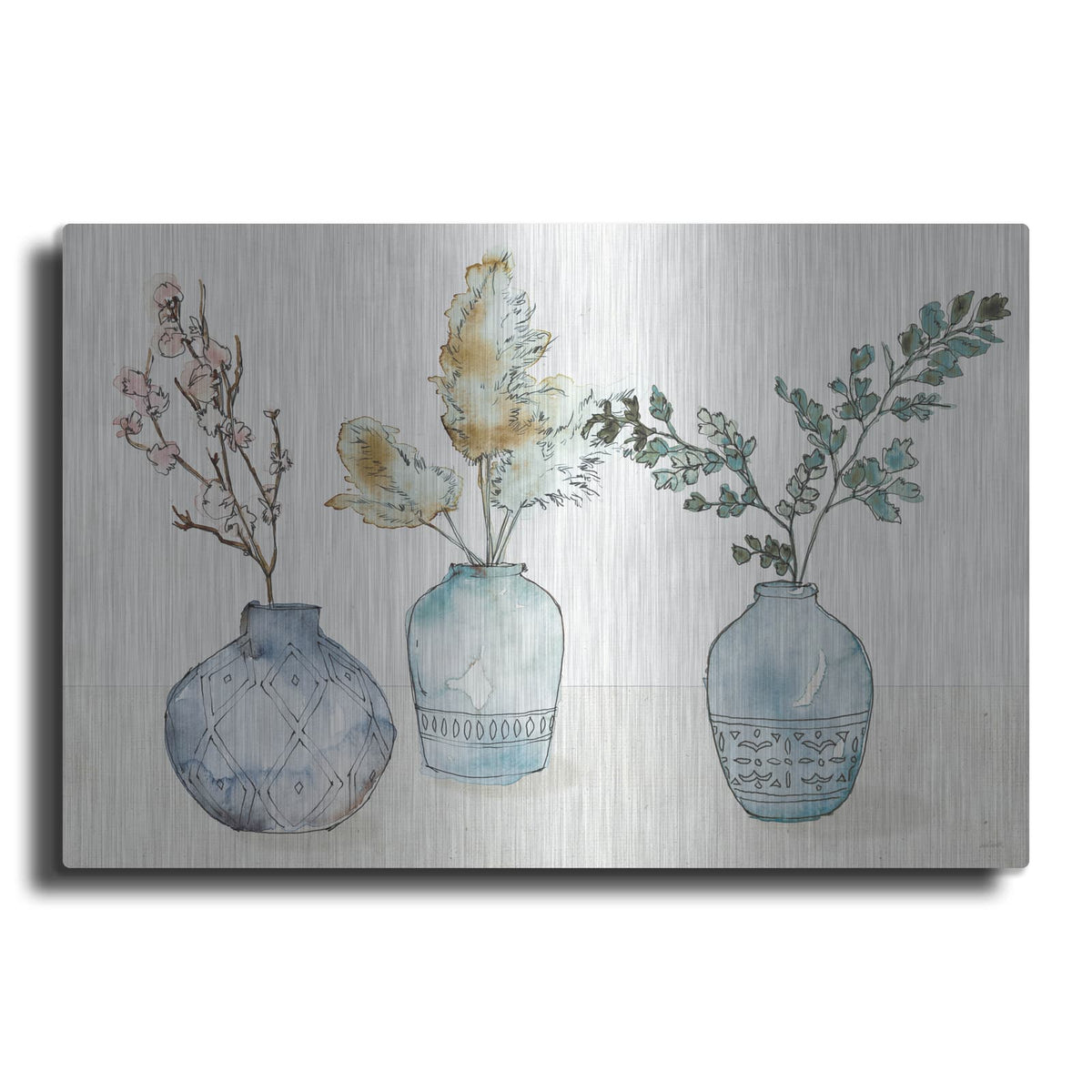 'Fresh Farmhouse 1 Blue' by Anne Tavoletti – Metal Wall Art