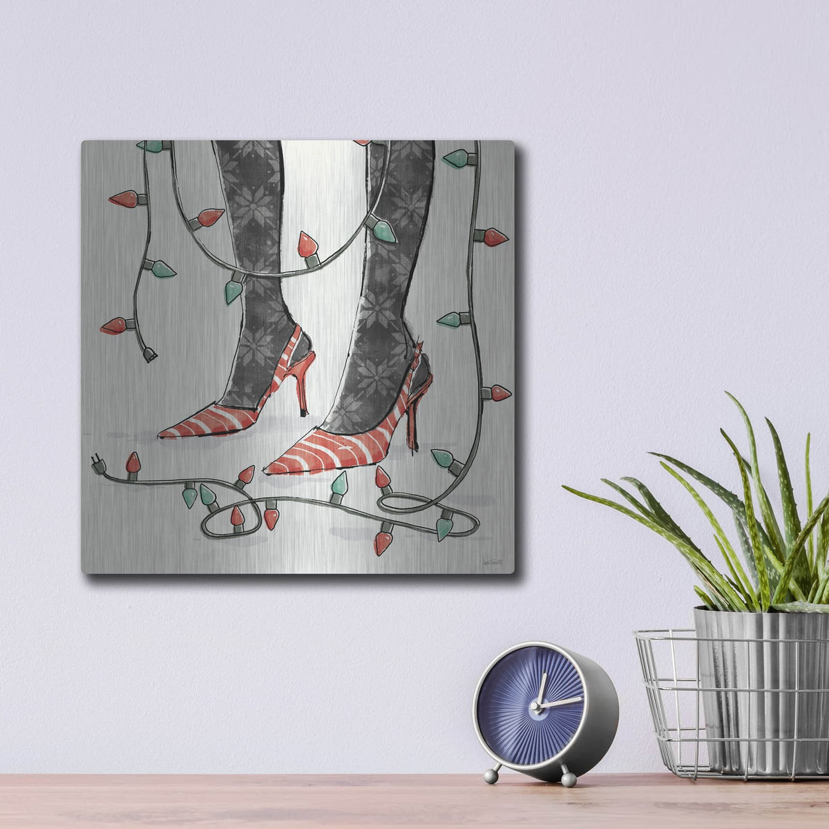 'Holiday Fashionistas 7' by Anne Tavoletti – Metal Wall Art, 12x12 room view