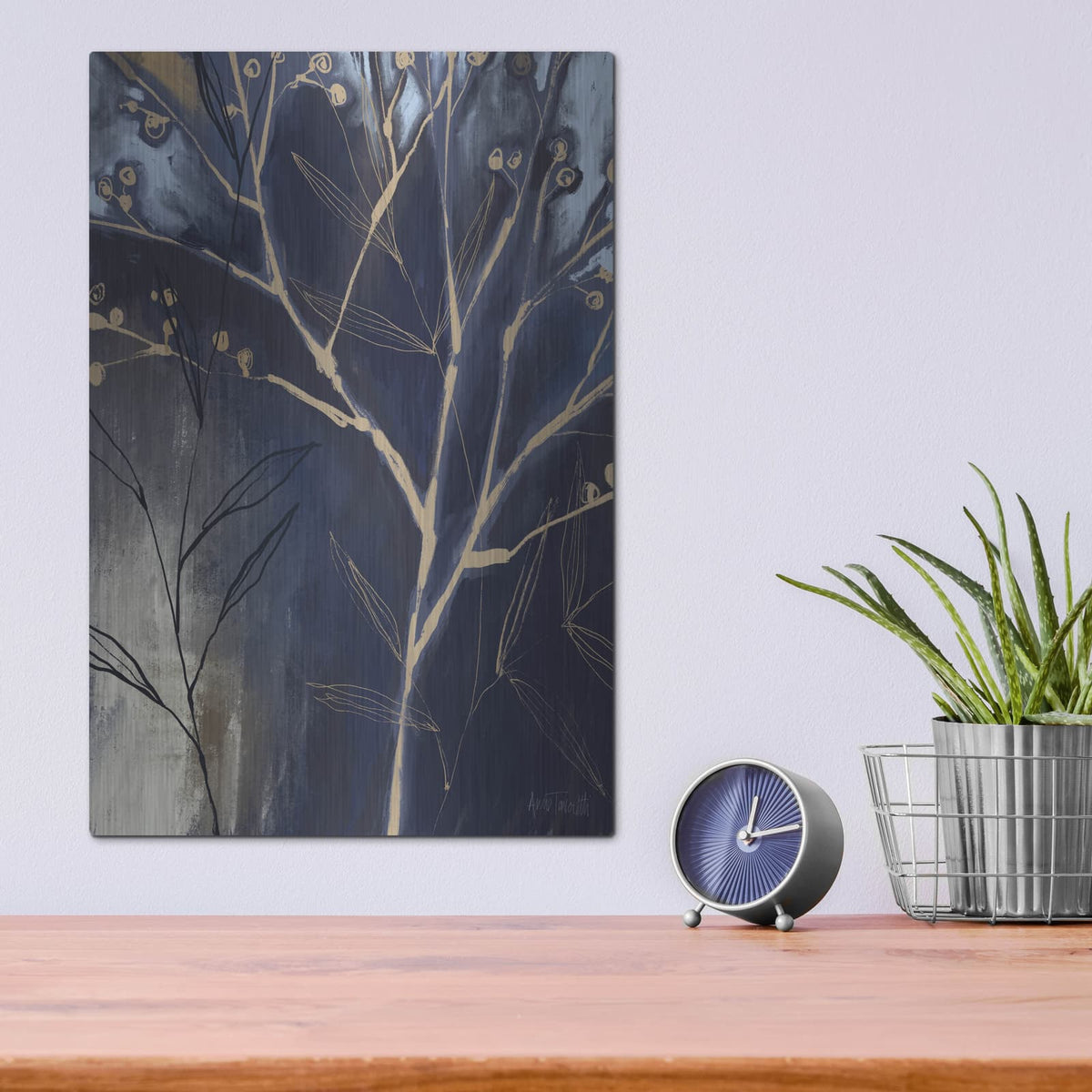 'Noir Scape 4' by Anne Tavoletti – Metal Wall Art, 12x16 room view
