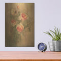 'Vintage Roses On Green 2' by Danhui Nai – Metal Wall Art, 12x16 room view
