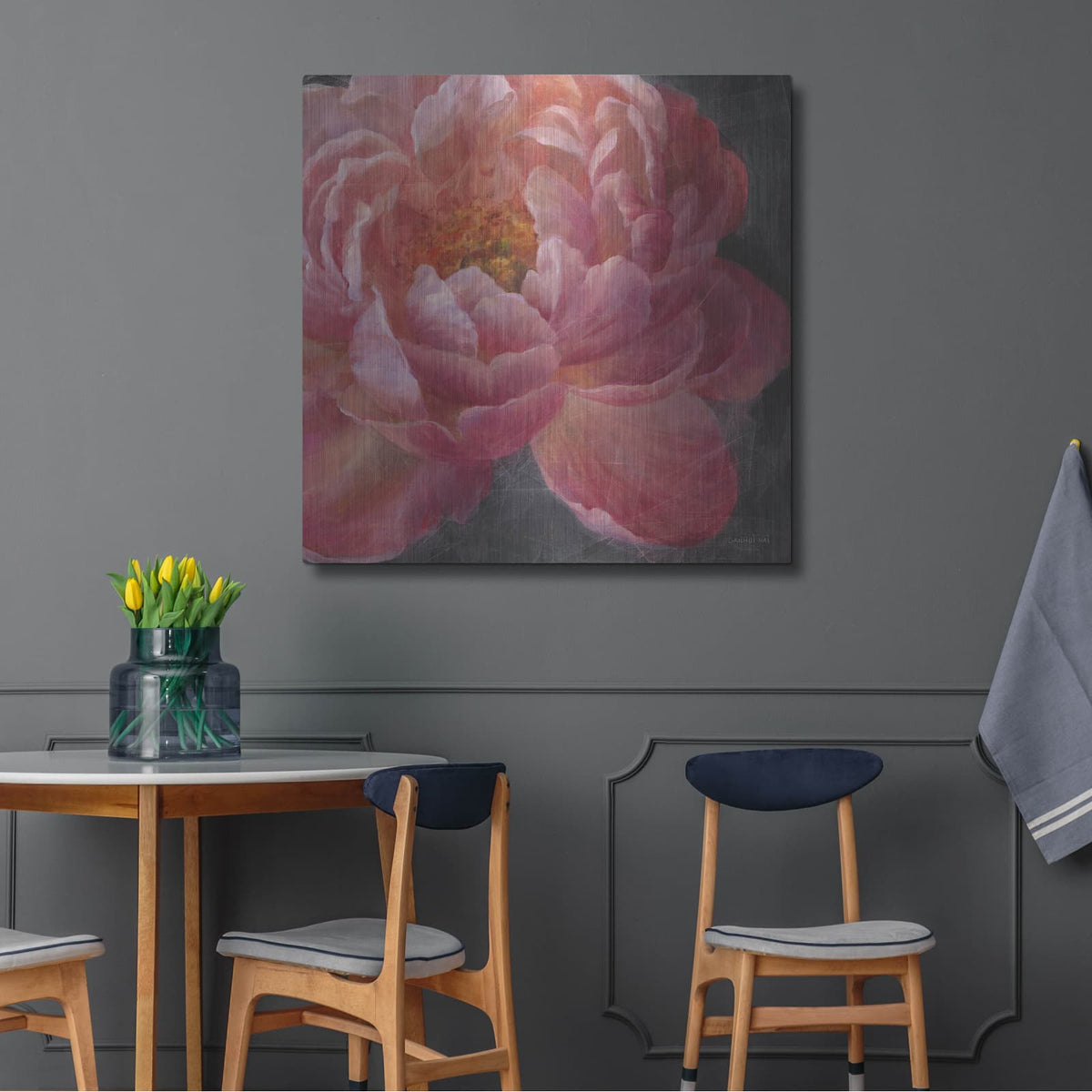 'Vivid Floral 1 C' by Danhui Nai – Metal Wall Art, 36x36 room view