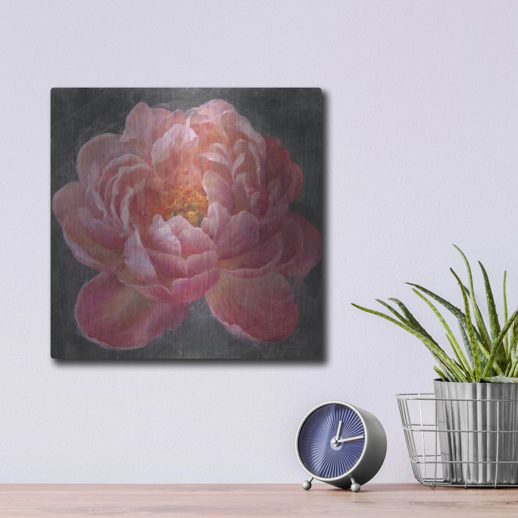 'Vivid Floral 1' by Danhui Nai – Metal Wall Art, 12x12 room view