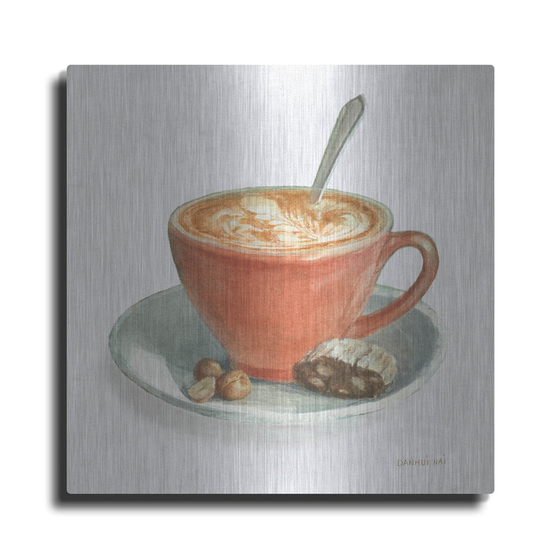 'Wake Me Up Coffee 3 Linen' by Danhui Nai – Metal Wall Art