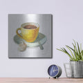 'Wake Me Up Coffee 4 Linen' by Danhui Nai – Metal Wall Art, 12x12 room view