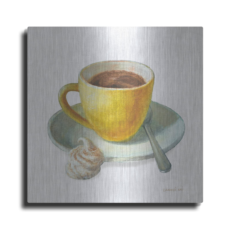 'Wake Me Up Coffee 4 Linen' by Danhui Nai – Metal Wall Art