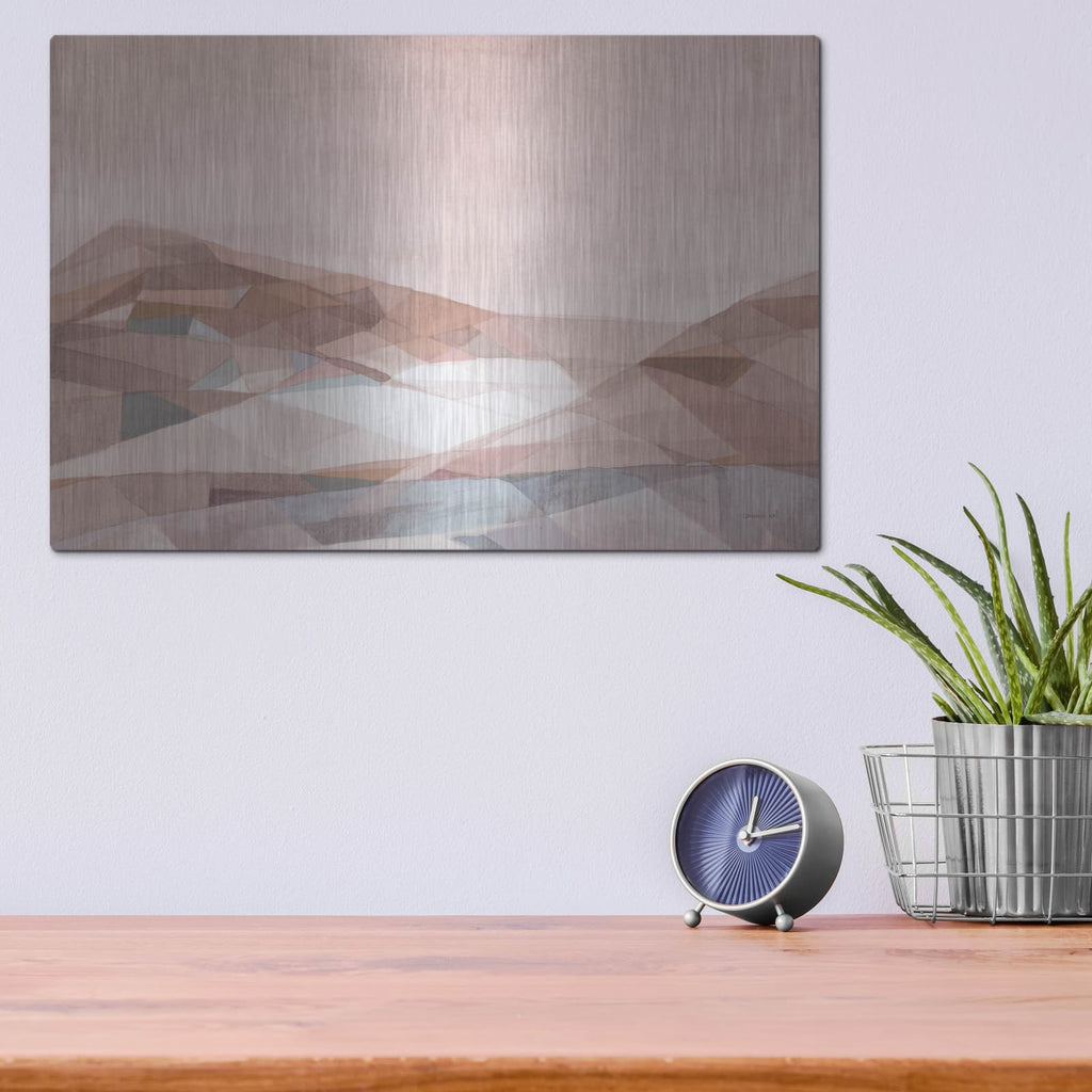 'Warm Geometric Mountain' by Danhui Nai – Metal Wall Art, 16x12 room view