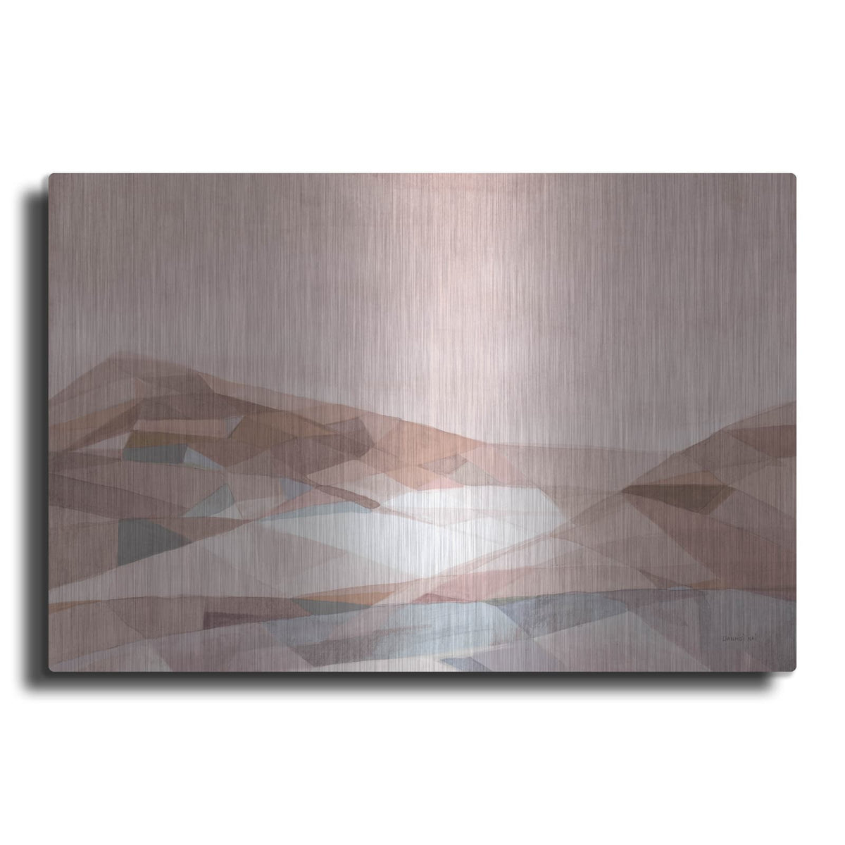 'Warm Geometric Mountain' by Danhui Nai – Metal Wall Art