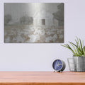'White Barn Meadow Neutral' by Danhui Nai – Metal Wall Art, 16x12 room view