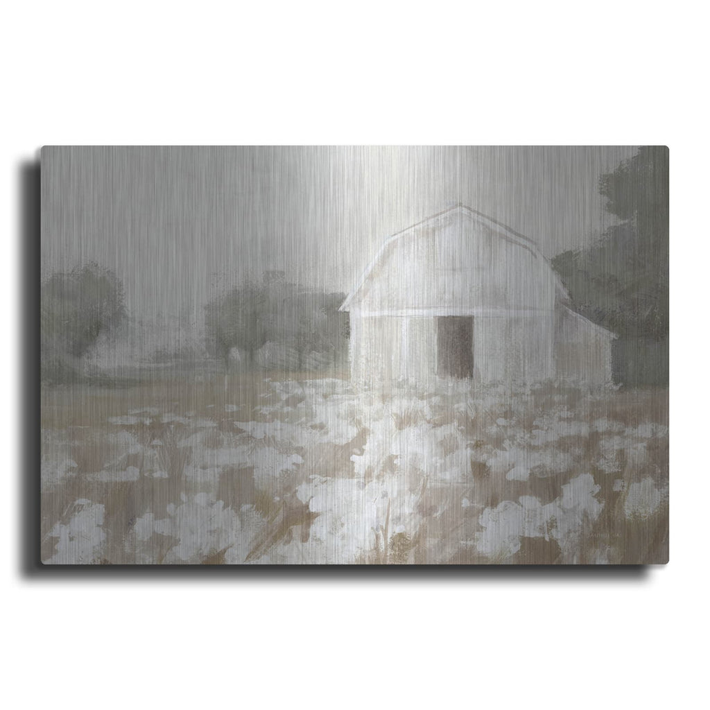 'White Barn Meadow Neutral' by Danhui Nai – Metal Wall Art