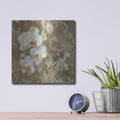 'White Orchid' by Danhui Nai – Metal Wall Art, 12x12 room view