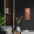 'White Tulips On Red' by Danhui Nai – Metal Wall Art, 12x24 room view