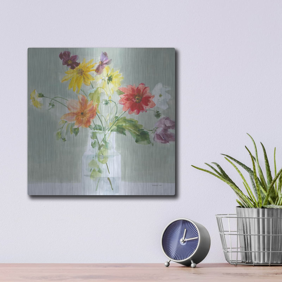 'Wild About Wildflowers' by Danhui Nai – Metal Wall Art, 12x12 room view