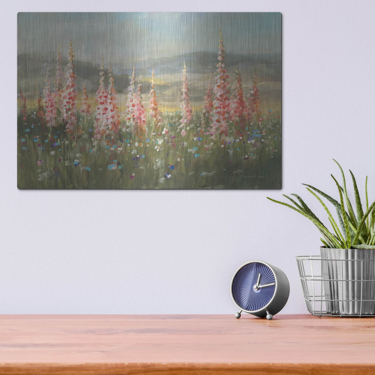 'Wild Foxglove Meadow' by Danhui Nai – Metal Wall Art, 16x12 room view