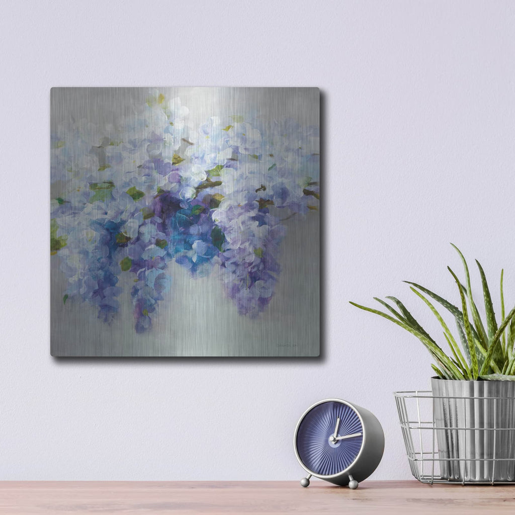'Wisteria' by Danhui Nai – Metal Wall Art, 12x12 room view