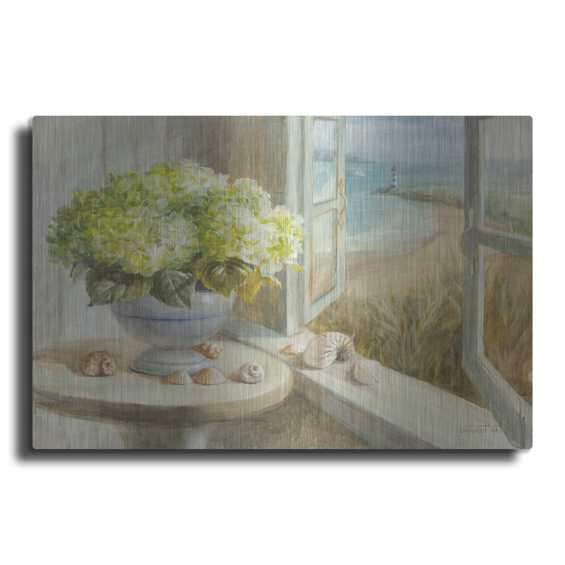 'Yellow Coastal Hydrangea' by Danhui Nai – Metal Wall Art