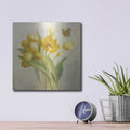 'Yellow French Tulips' by Danhui Nai – Metal Wall Art, 12x12 room view