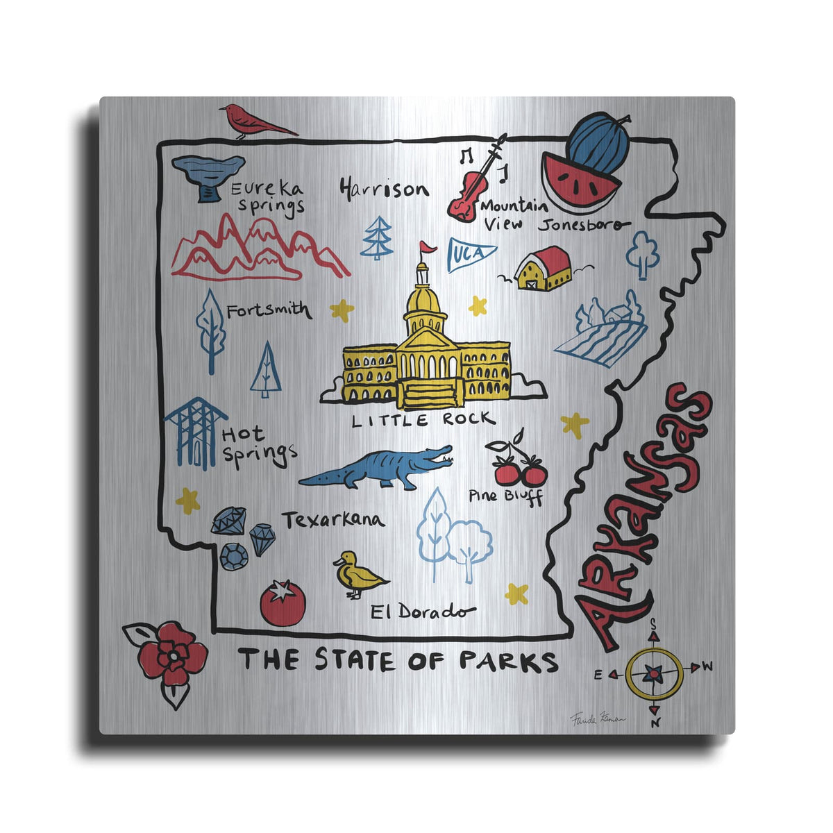 'Arkansas' by Farida Zaman – Metal Wall Art