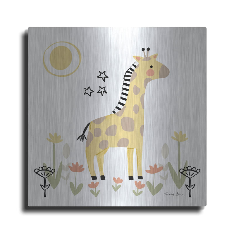 'Baby Giraffe' by Farida Zaman – Metal Wall Art