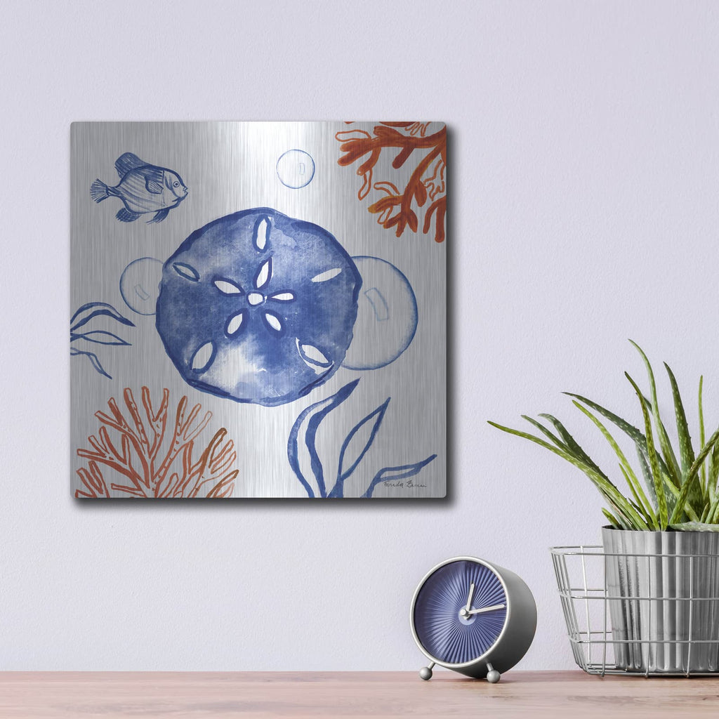 'Coastal Jewels 4' by Farida Zaman – Metal Wall Art, 12x12 room view