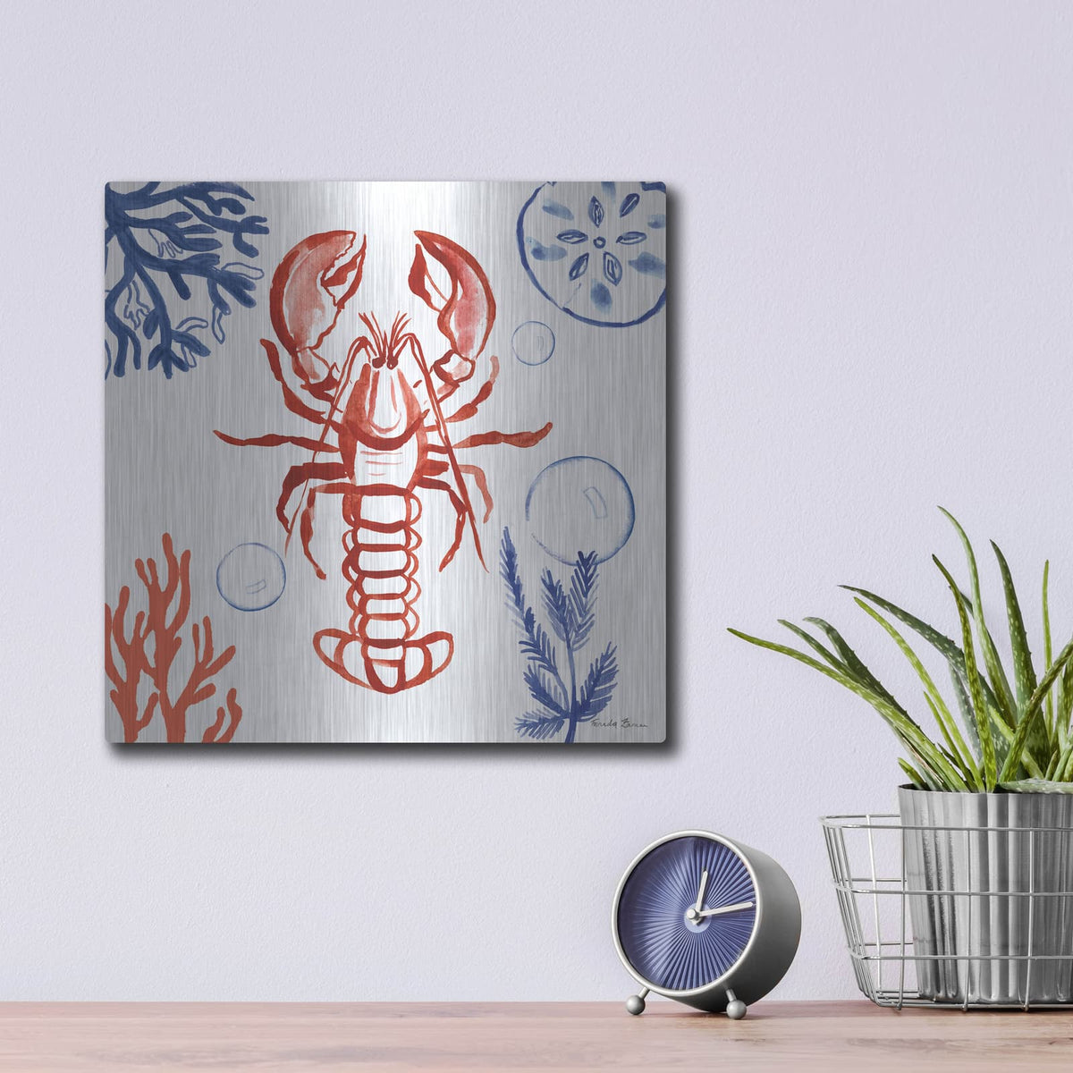 'Coastal Jewels 6' by Farida Zaman – Metal Wall Art, 12x12 room view