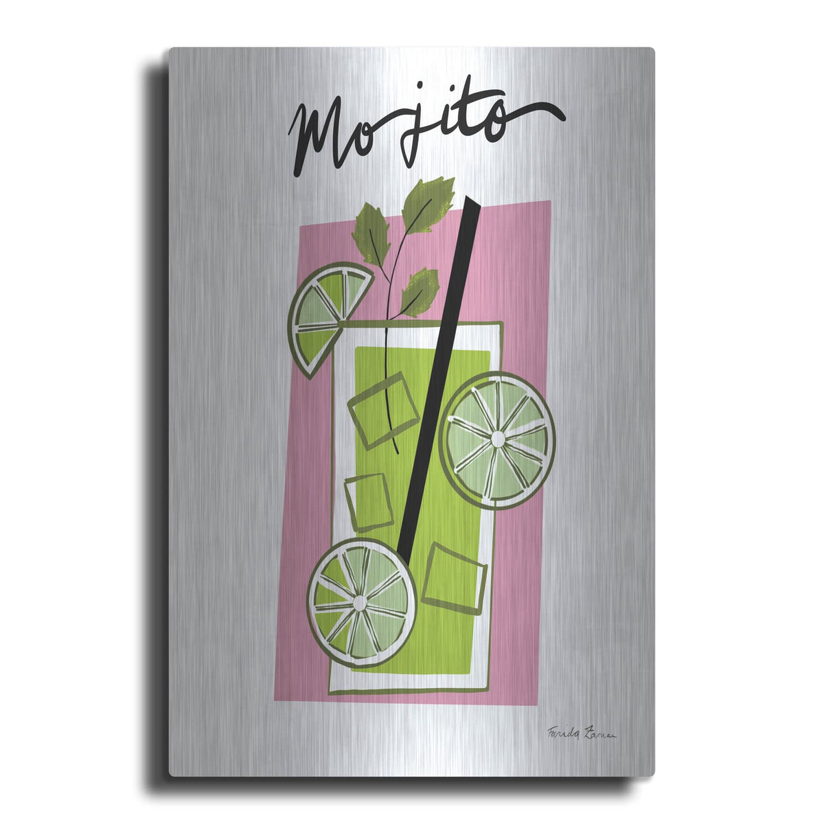 'Colorful Cocktails 1' by Farida Zaman – Metal Wall Art