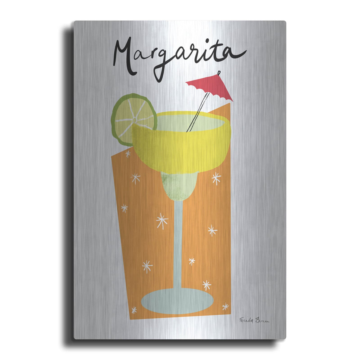 'Colorful Cocktails 3' by Farida Zaman – Metal Wall Art